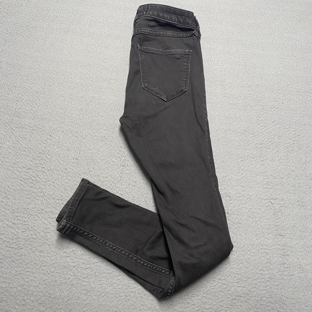 Hollister Jeans Juniors 1S W25 L26 Black High Rise Jegging Distressed Stretch